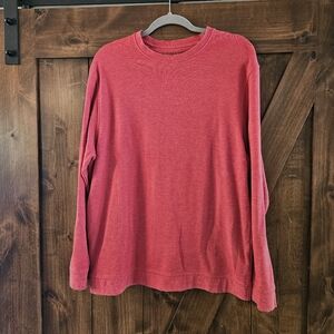 Red Heather Mizzen+Main Fairway Crewneck Men's Large Pullover Cotton Blend